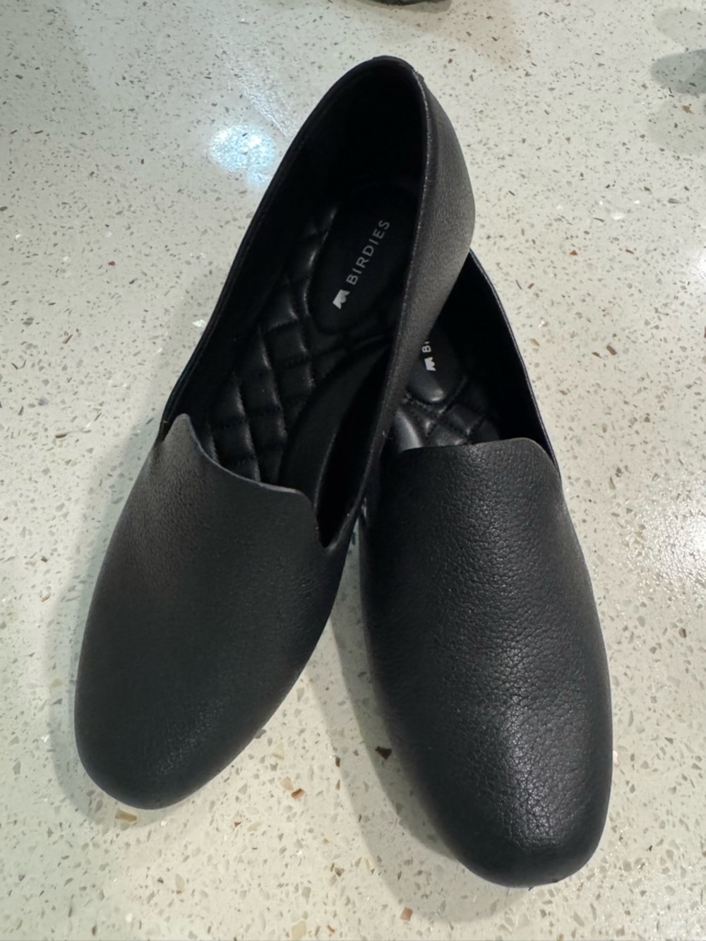 Birdies Black Textured Slip-On Flats - Picture 1 of 5